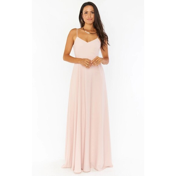 Show Me Your Mumu Faith Maxi Dress Dusty Blush Crisp XXS - Picture 5 of 6
